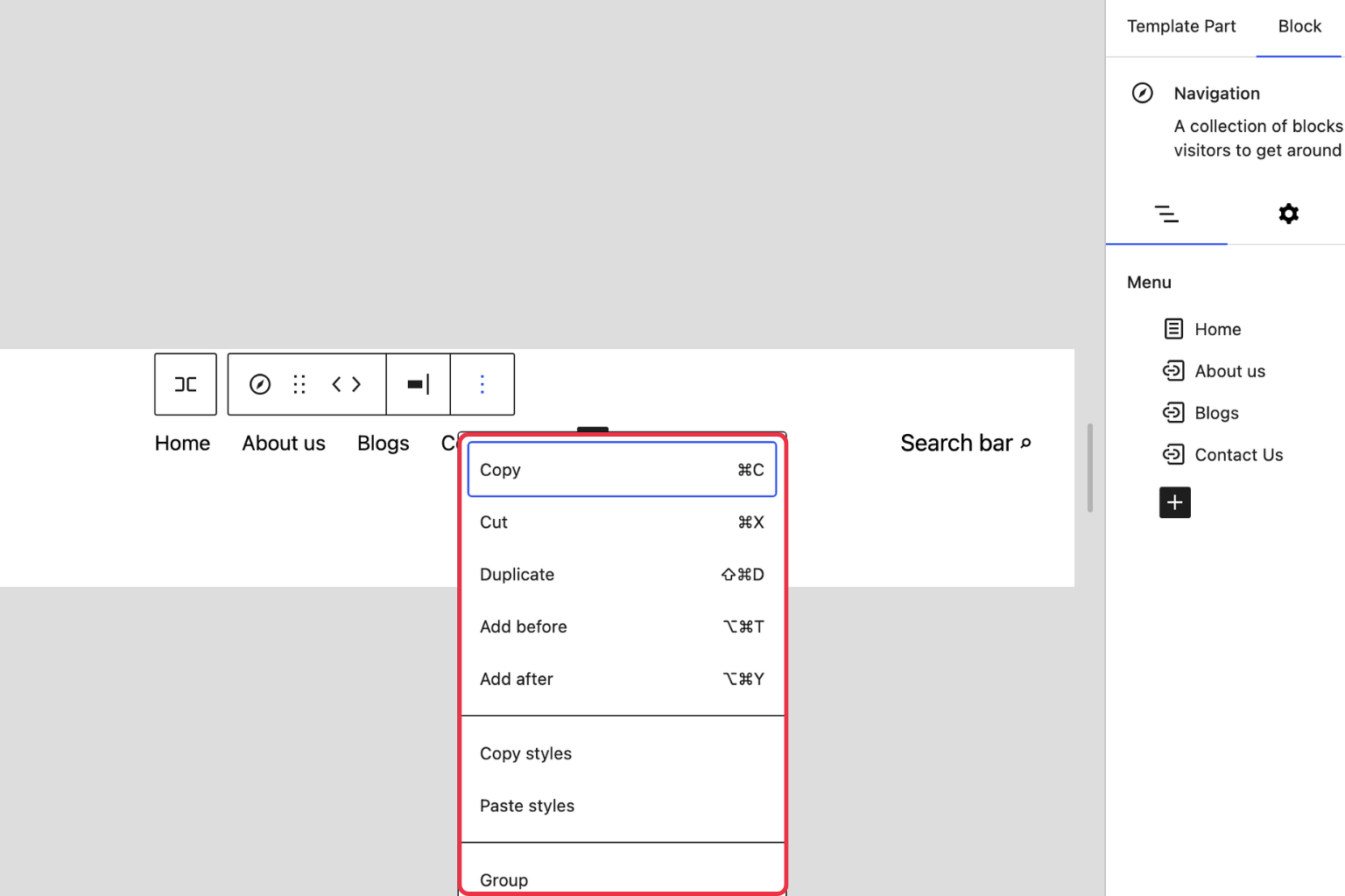 Now, you can easily modify the menu items in Website Header
