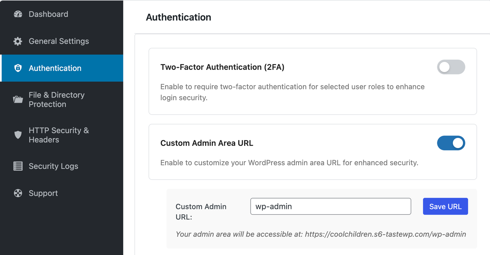 Iron Security Custom Admin Area URL setting