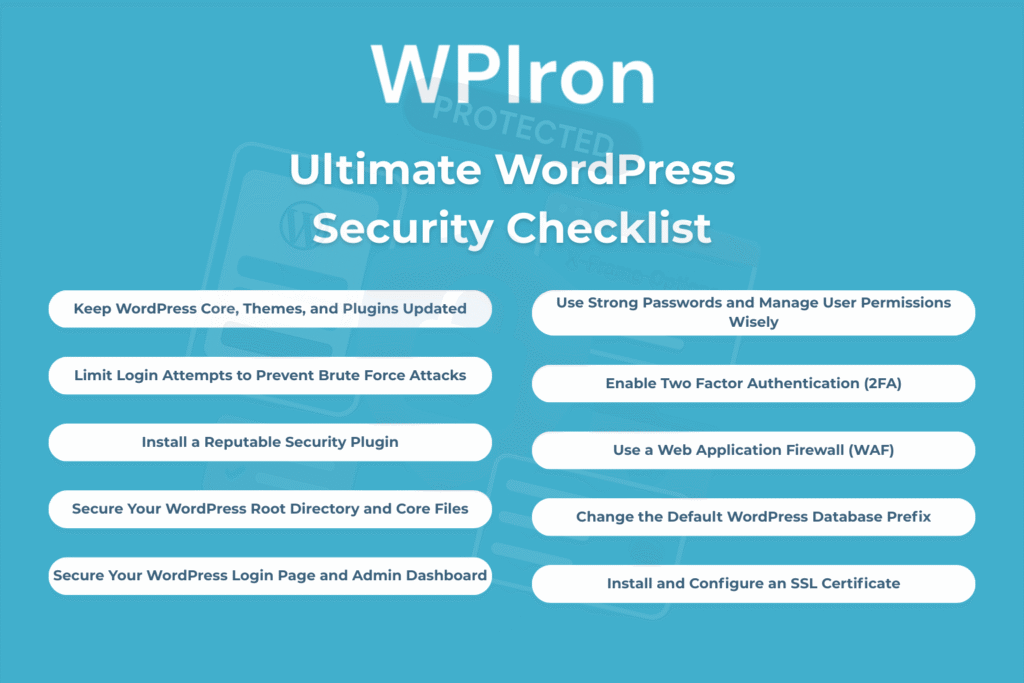 Essential WordPress Security Checklist for a Safe and Secure Site - WPIron